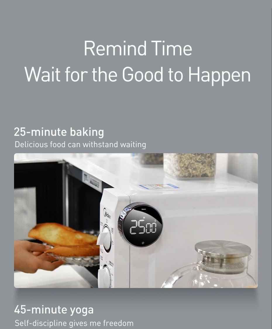LED Magnetic Digital Timer For Kitchen Cooking Countdown Alarm Clock Digital Kitchen Timer, Large Magnetic LED Countdown Timer with Constant Light Function for classrooms 3-Level Volume Quiet Egg Timer for Children Electronic Cooking Countdown Timer