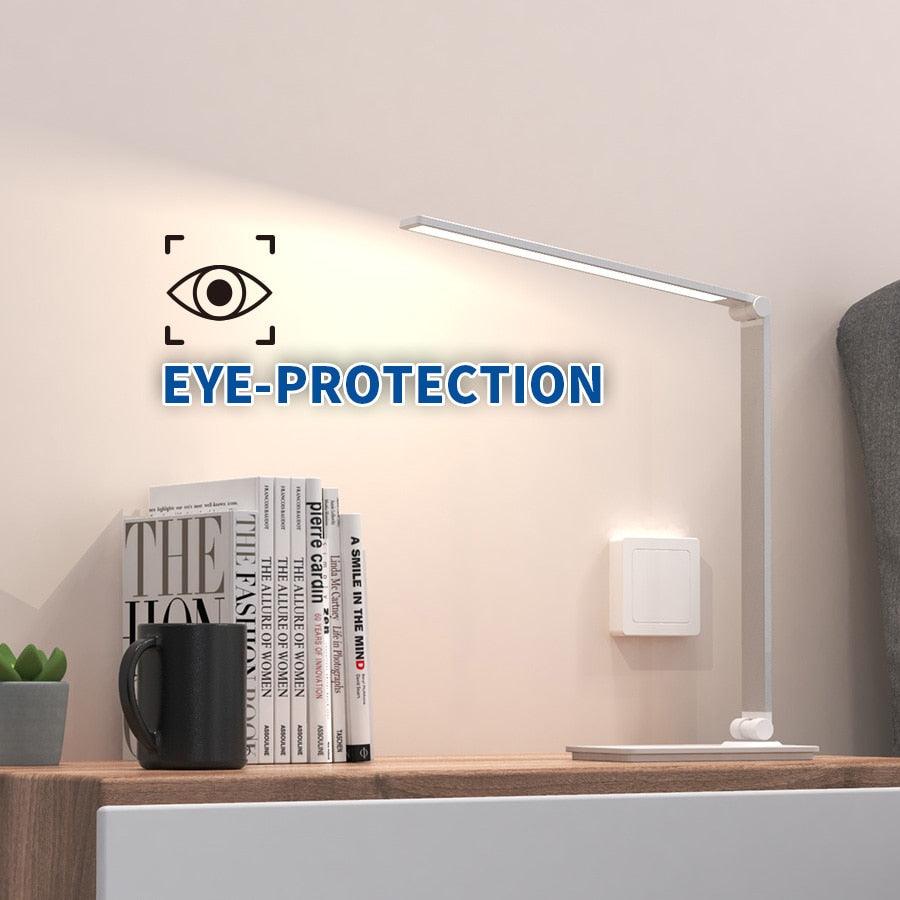 LED Table Lamp Desk Lamp Step less Dimmable Reading Office Foldable Rotatable Touch Switch DC 5V USB Night Light Desk Lamps Decorative Table Lamp Cute Study Lamps for Bedroom Décor