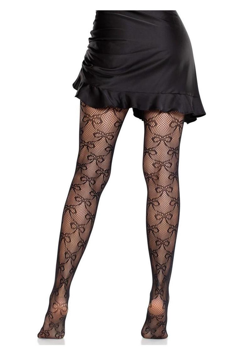 Bow Net Tights Sheer Fishnet Pantyhose
