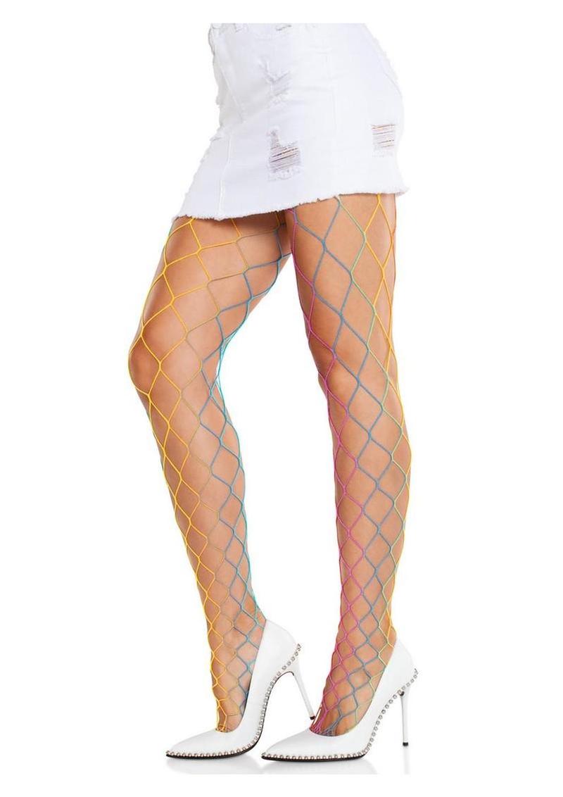 Leg Avenue Rainbow Fence Net Tights