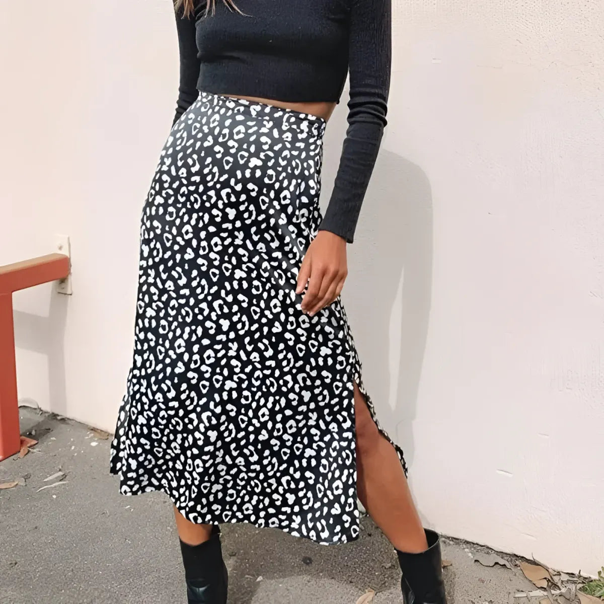 Leopard Pattern Midi Skirts