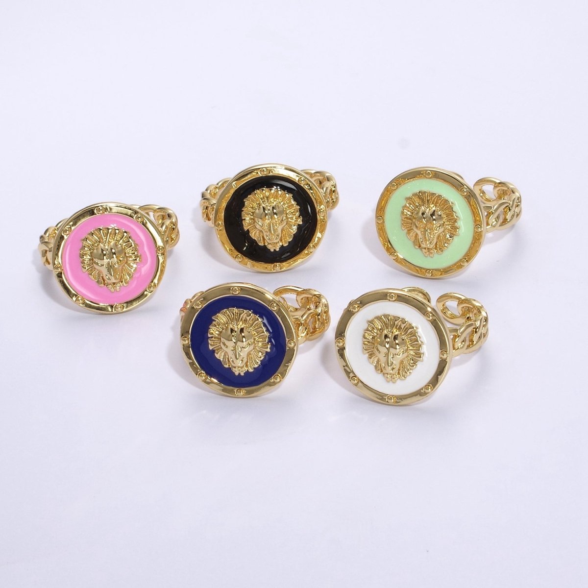 Lion ring, trendy ring, Enamel Leo ring, Adjustable Open Ring Lion King ring Open Adjustable U-055~U-059