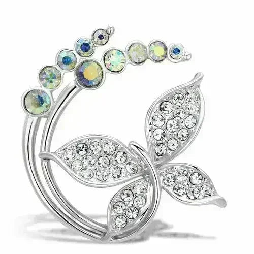 LO2861 - Flash Gold White Metal Brooches with Top Grade Crystal in