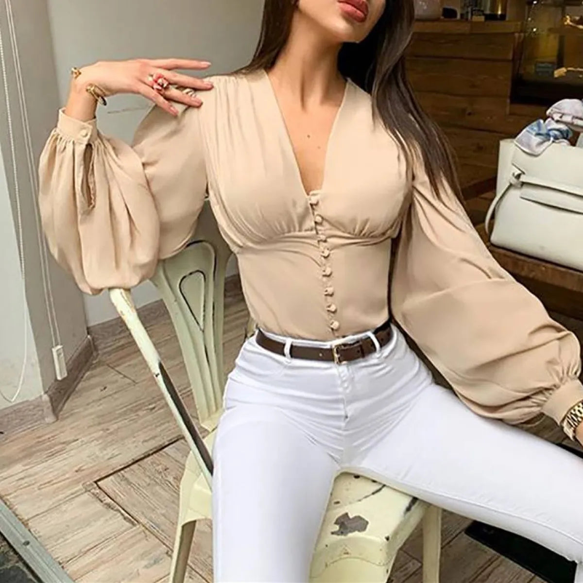 Long-sleeved Korean Blouse