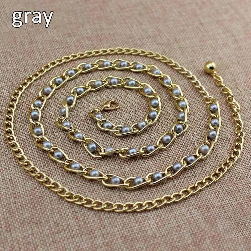Luxurious Metal Adjustable Thin Strap Body Link Belts For Women Fashion Long Tassel Belly Metal Chain Waistbands For Women