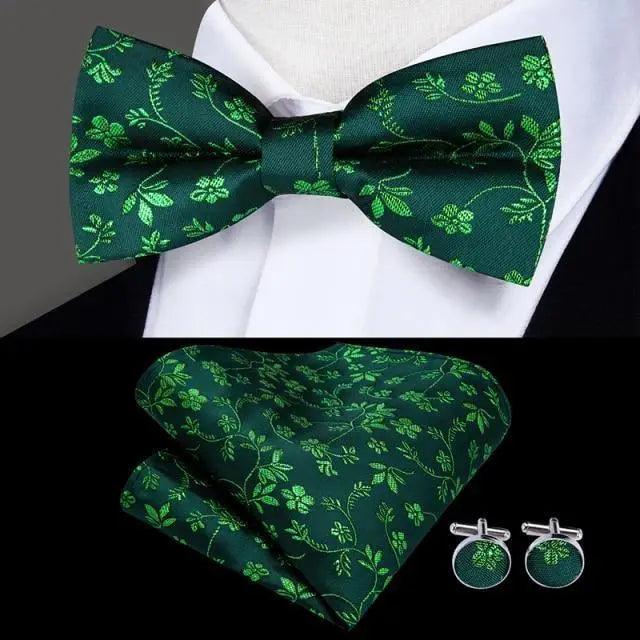 Luxury Butterfly Beige Silk Bow Ties For Men Gentlemens Cufflinks Set Elegant Design Wedding Party Bowties For Tuxedo Excellent Gift For Prom