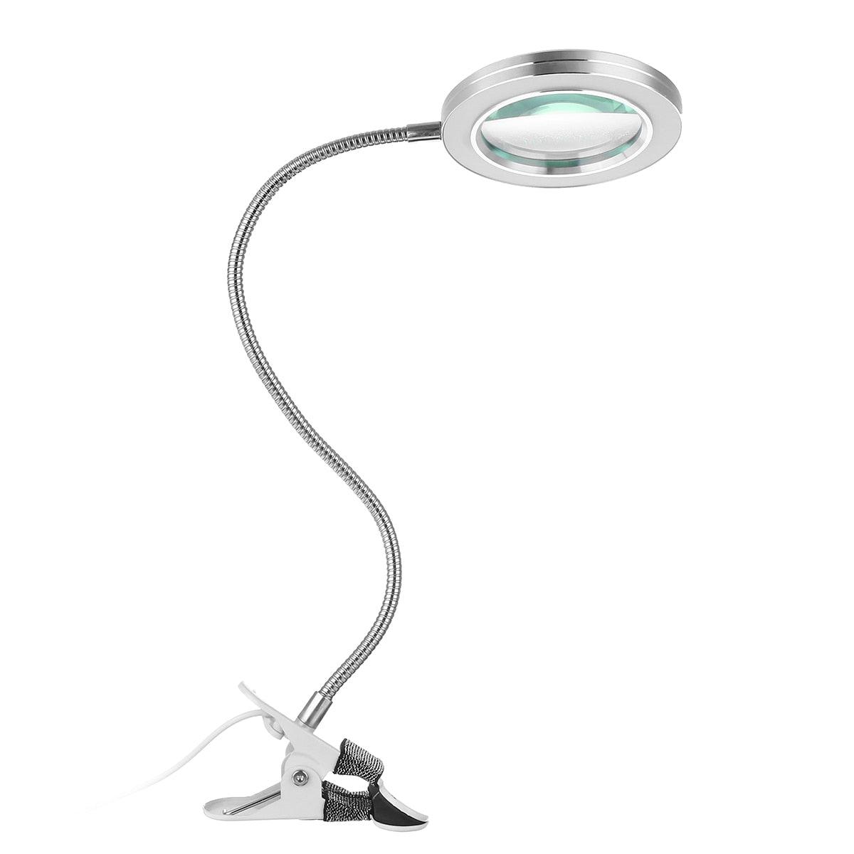 Magnifier Nail Beauty Light Tattoo Clip Light USB Table Lamp Flexible LED Desk Lamp Student Book Lights Study Lamp Reading Light Decorative Table Lamp Cute Study Lamps for Bedroom Décor