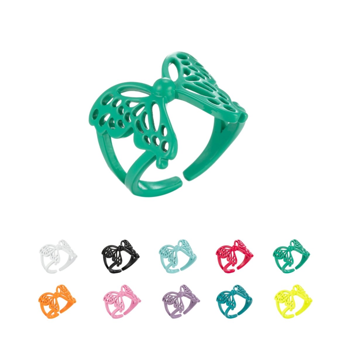 Mariposa Butterfly Ring Enamel Statement Jewelry Open Adjustable Ring Y2K Colorful Ring