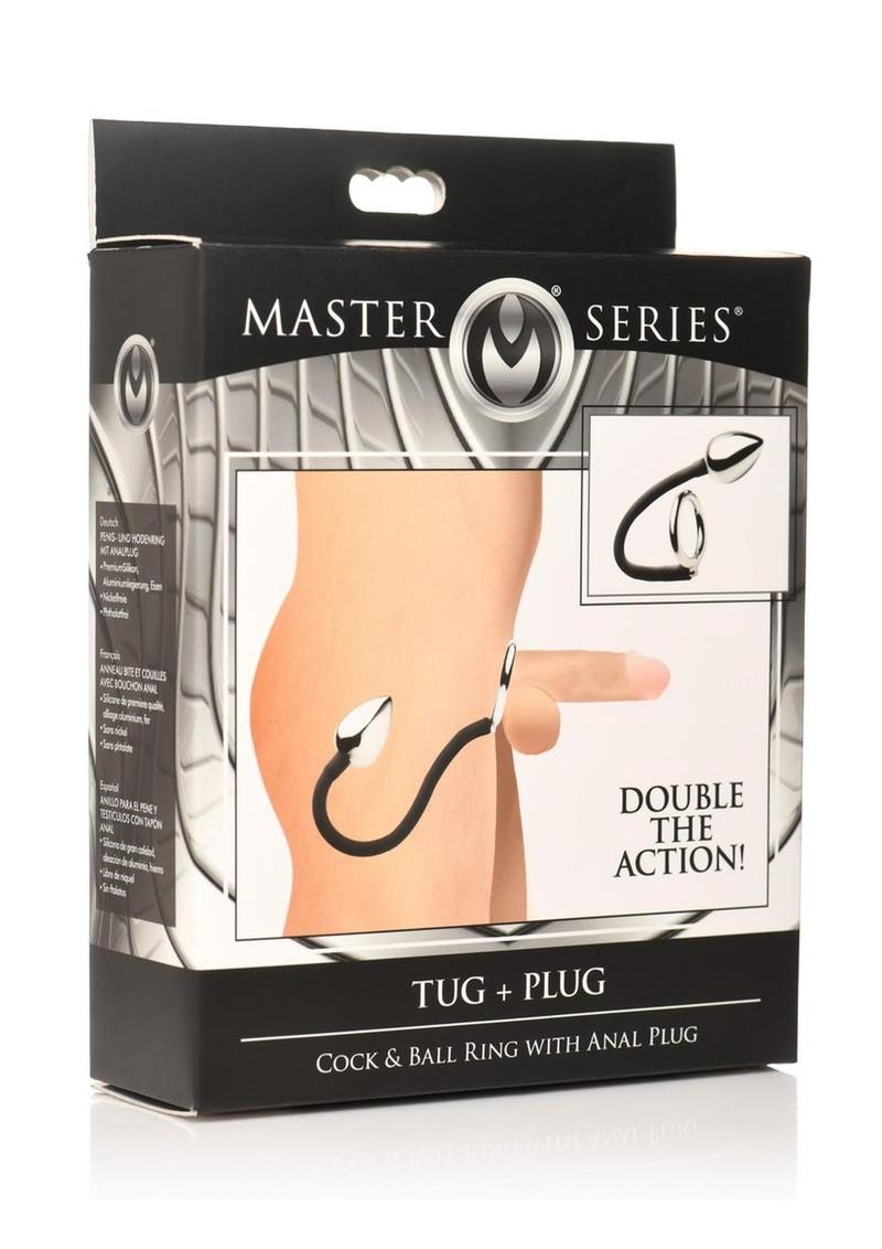 Master Series Tug + Plug Cock and Ball Ring with Anal Plug