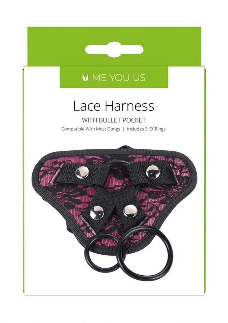 Me You Us Lace Harness with Bullet Pocket Strap-On Harness