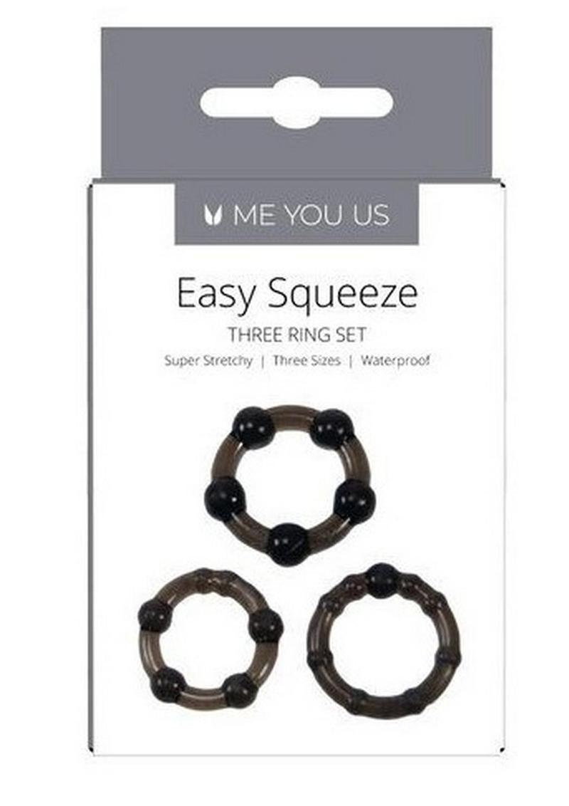 Me You Us Easy Squeeze 3 Piece Cock Ring Set