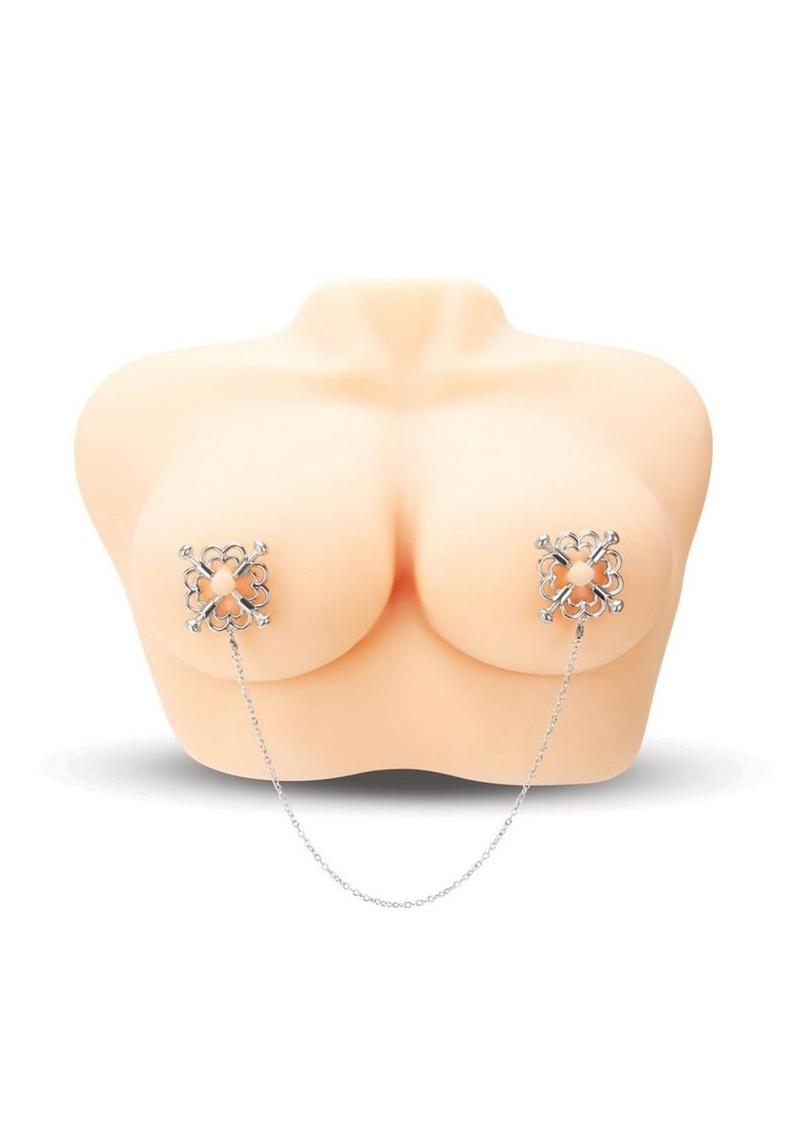 Me You Us Silver Flower Design Nipple Chain