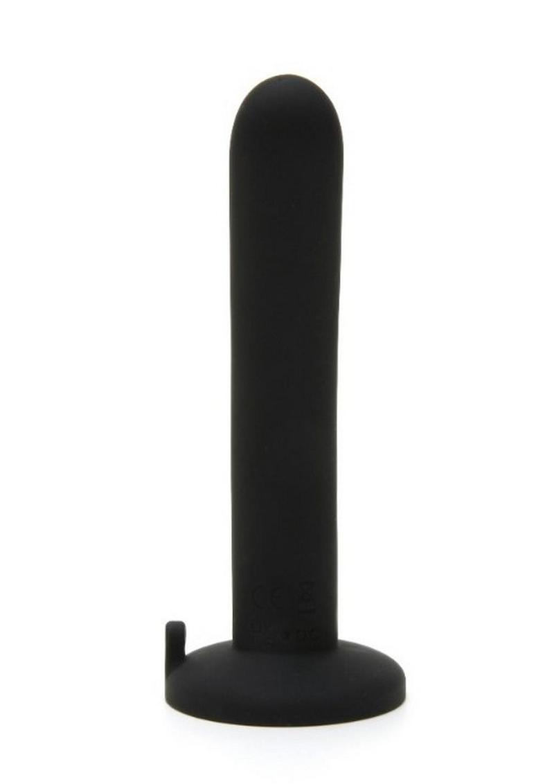 Me You Us Vibrating Slim Dildo 5in Rechargeable Black Peg