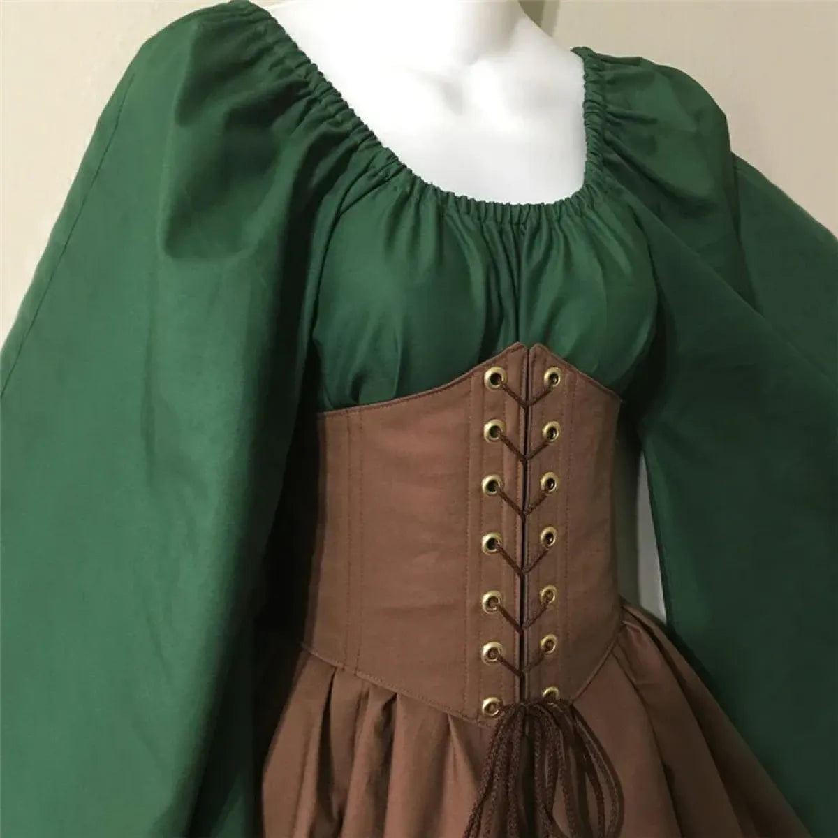Medieval Renaissance Dress – Full Sleeve Costume with Corset