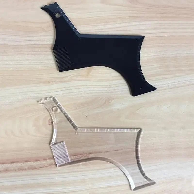Men Transparent Modern Beard Shaping Tool Lightweight And Flexible Fits All-In-One Styling Beard Comb