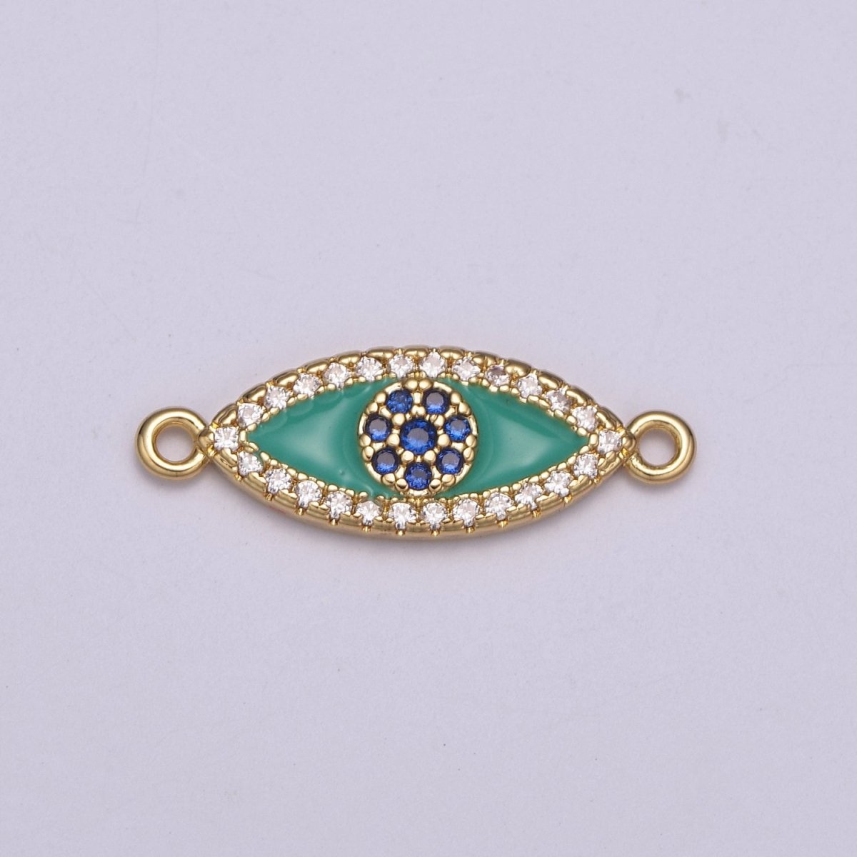 Micro Pave Evil Eye Connector Gold / Silver Eye Connector for Bracelet Link Connector Y-418 -Y-419