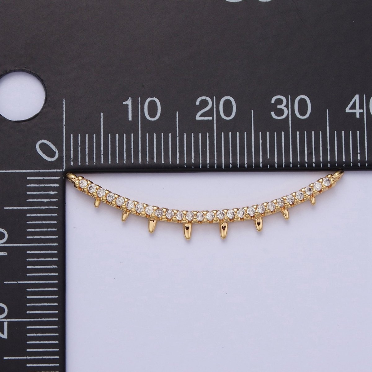 Micro Paved CZ Teeth Spikes Minimalist Link Connector F-808