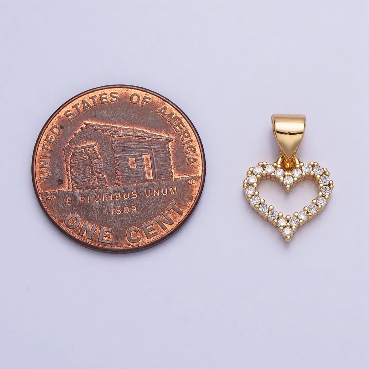 Mini 16k Gold Filled Heart Pendant Micro Pave Heart Charm AA313 AA314