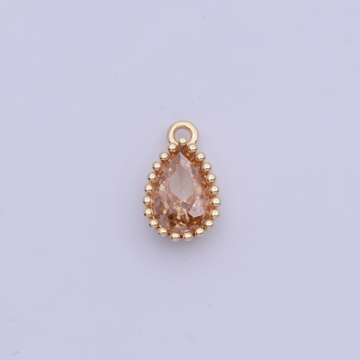 Mini BIRTHSTONE Cubic Zirconia Teardrop Gold Charm Component Add on For Jewelry Making C-230 C-265 C-291 C-297 C-315 C-337 C-363 C-365 AG-140~AG-143