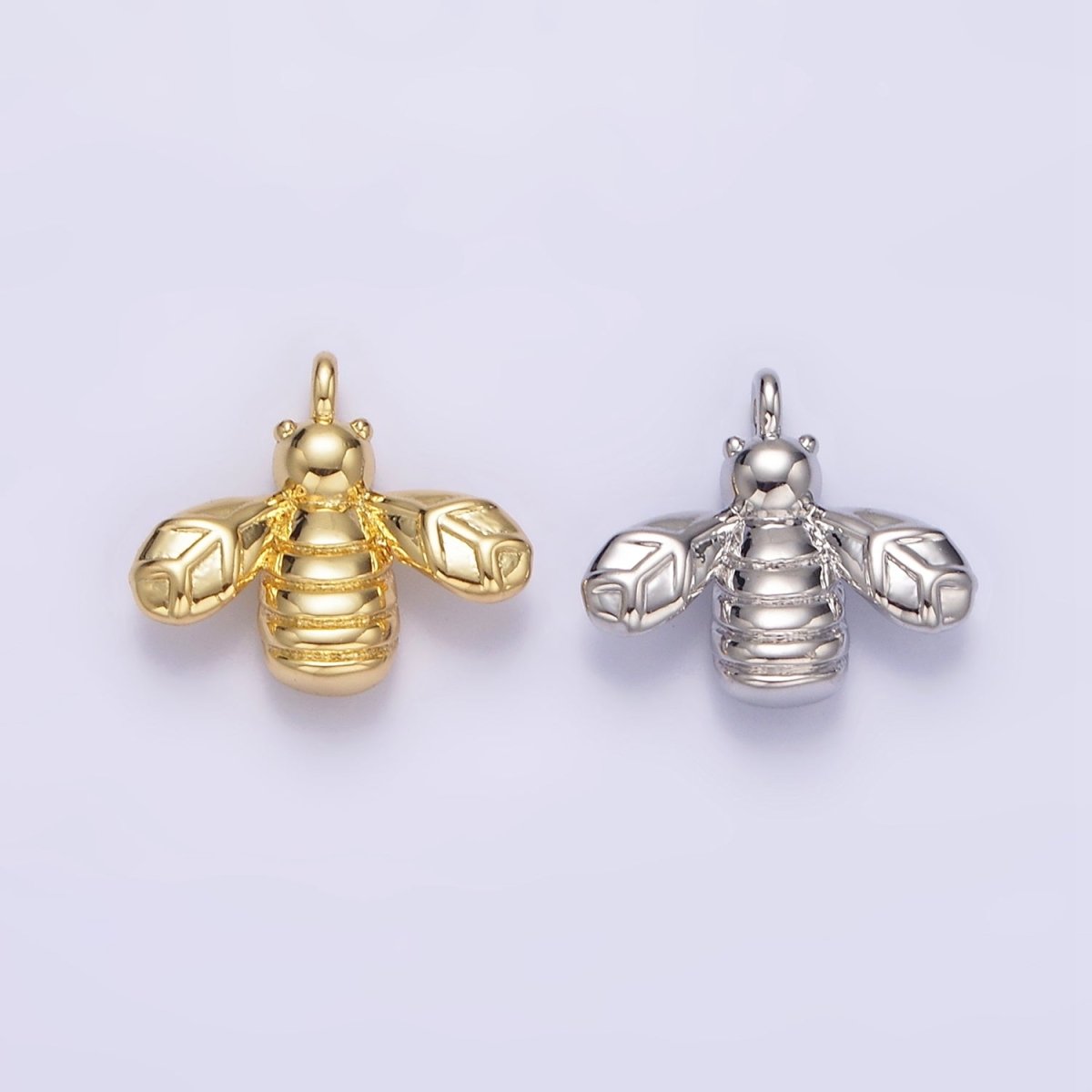 Mini Gold Bee Charm Silver Bumble Bee Charm Insect Jewelry Inspired N1087 N1088