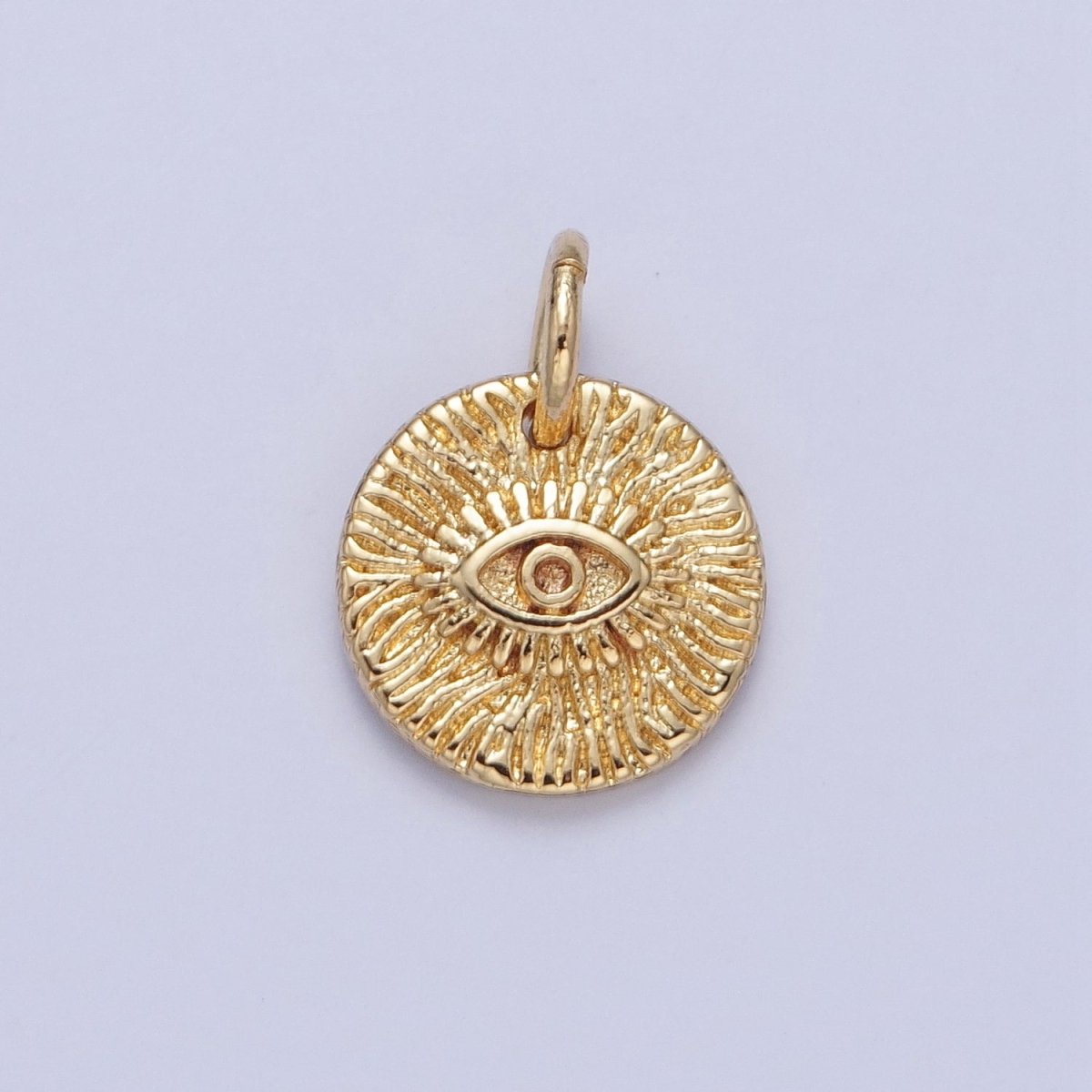 Mini Gold Evil Eye Charm Coin Disc Charm for Bracelet Necklace Earring Supply X-059