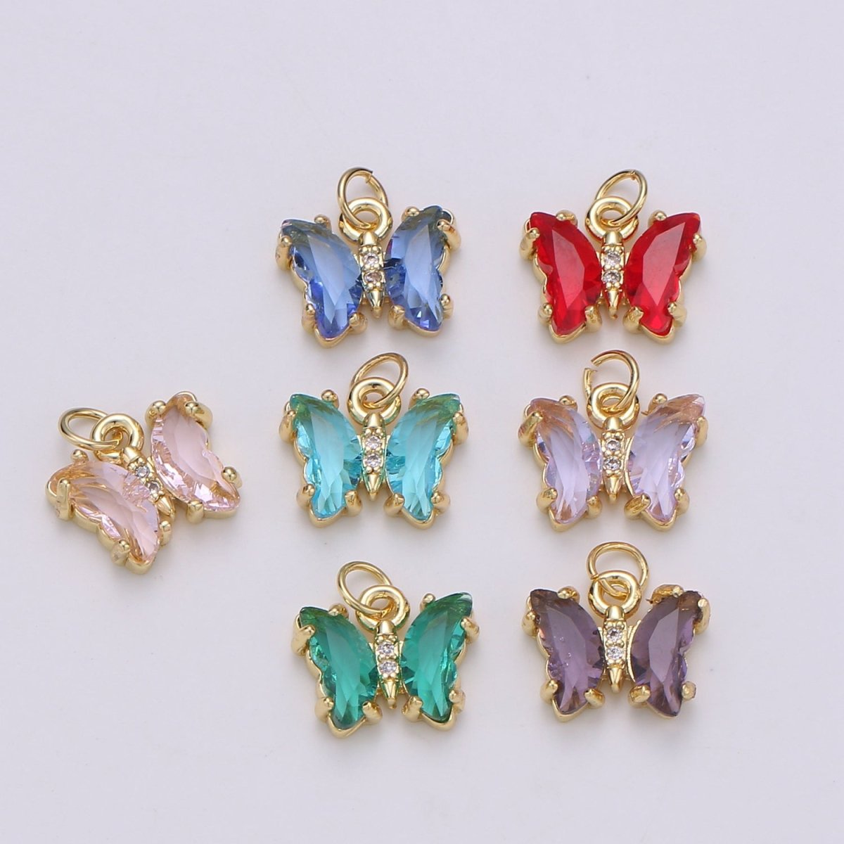 Mini Gold Filled Acrylic Butterfly Charm D819 E023 E025