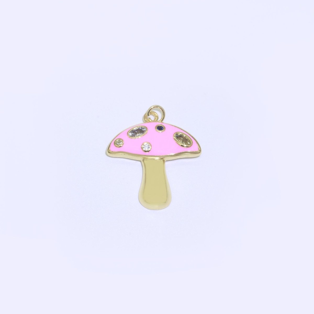 Mini Gold Filled Mushroom Charms, Enamel Magic Mushroom Pendant for Necklace Fantasy Celestial Jewelry for Statement Necklace M-410 - M-417