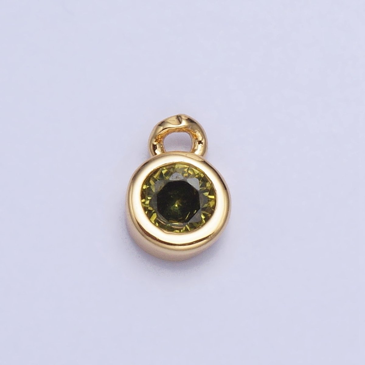 Mini Gold Full Brilliant Cut Cubic Zirconia Bezel Cut Charm Pendant for add on charm AC482 - AC489