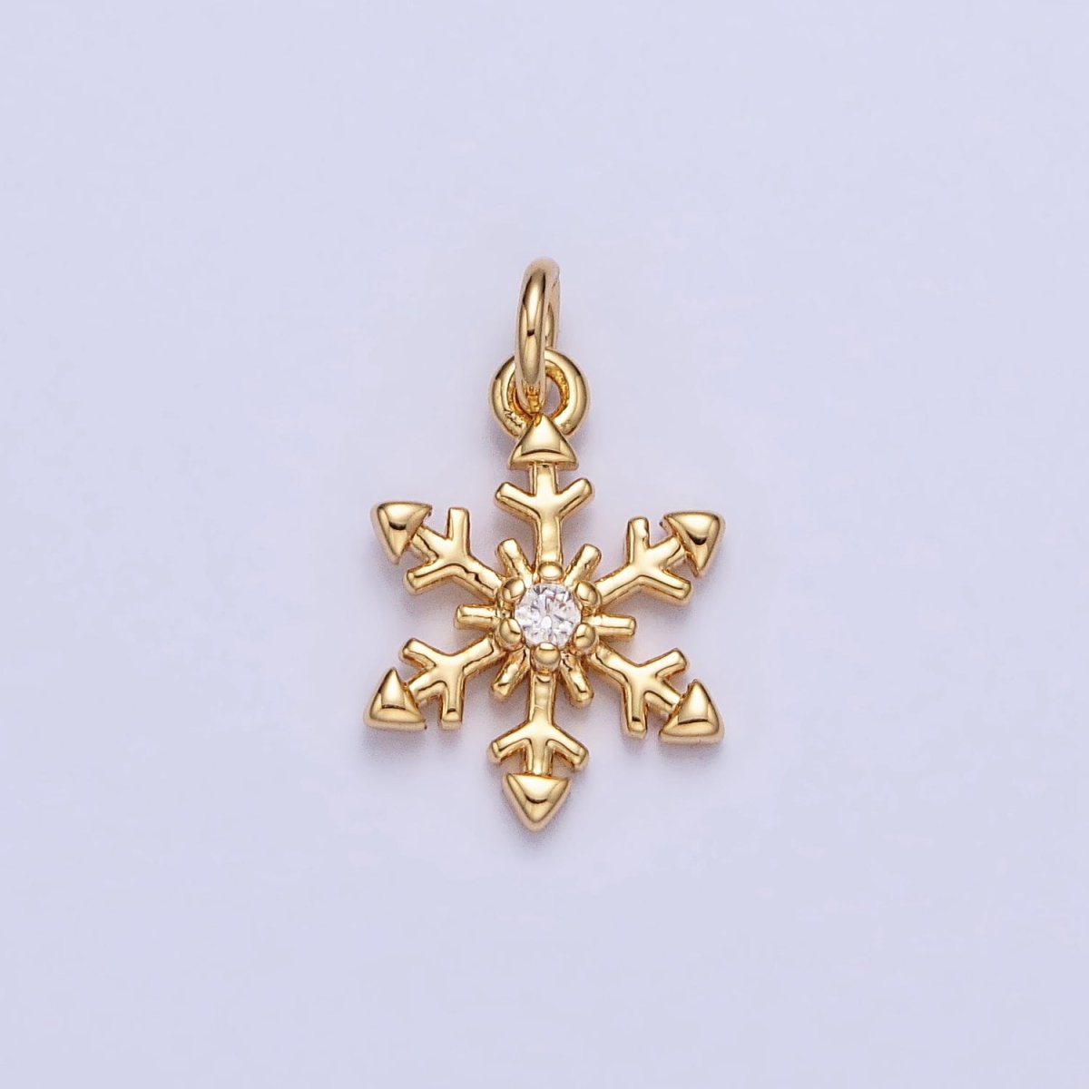 Mini Gold plated Winter Cubic Snow Flake Charm Small Silver Snow Flake Pendant AC721 AC722