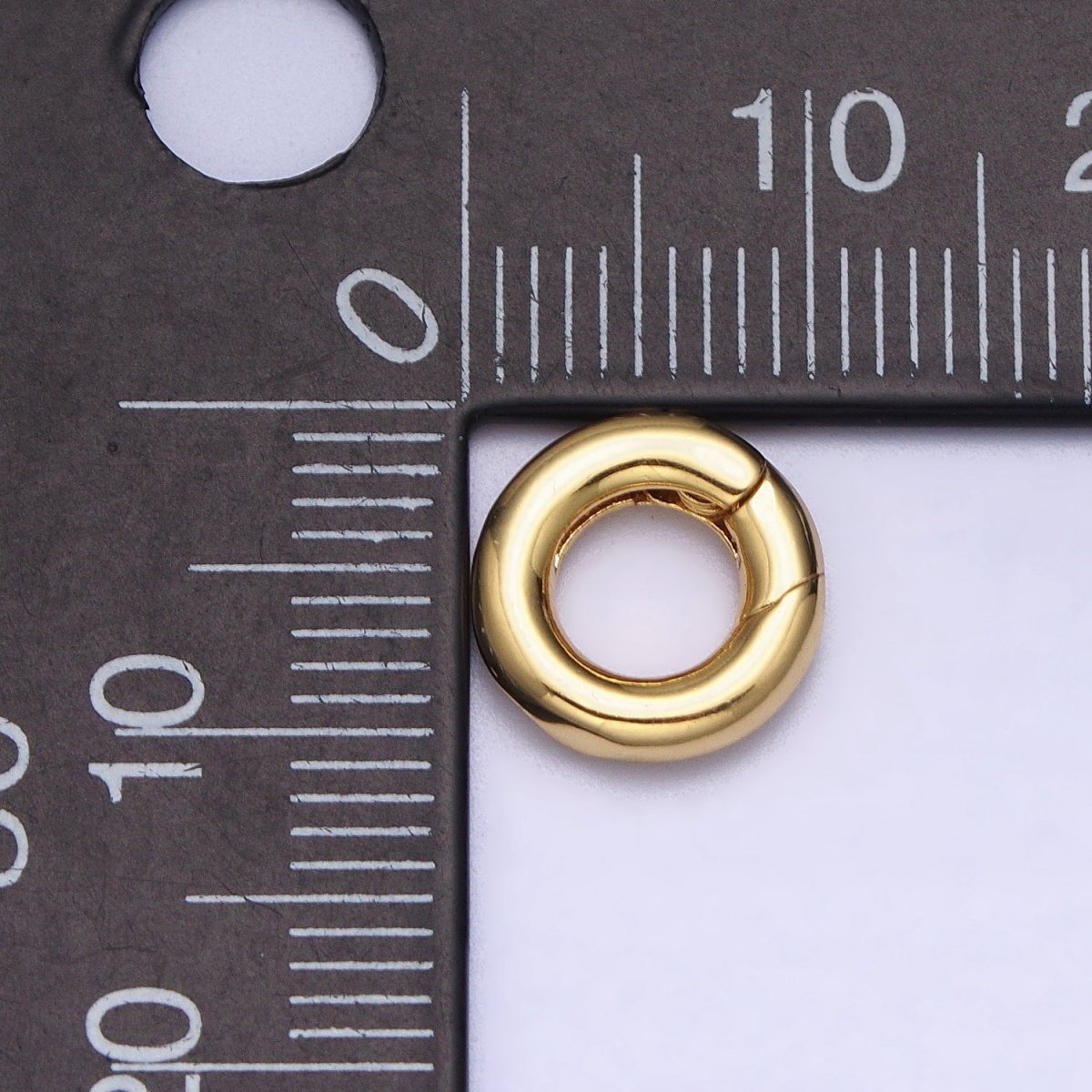 Mini Gold Silver Spring Gate Ring 10mm Round Circle Ring, Round Clasp, Push Clip Clasp, Spring Gate for Jewelry Making Z-303 Z-304