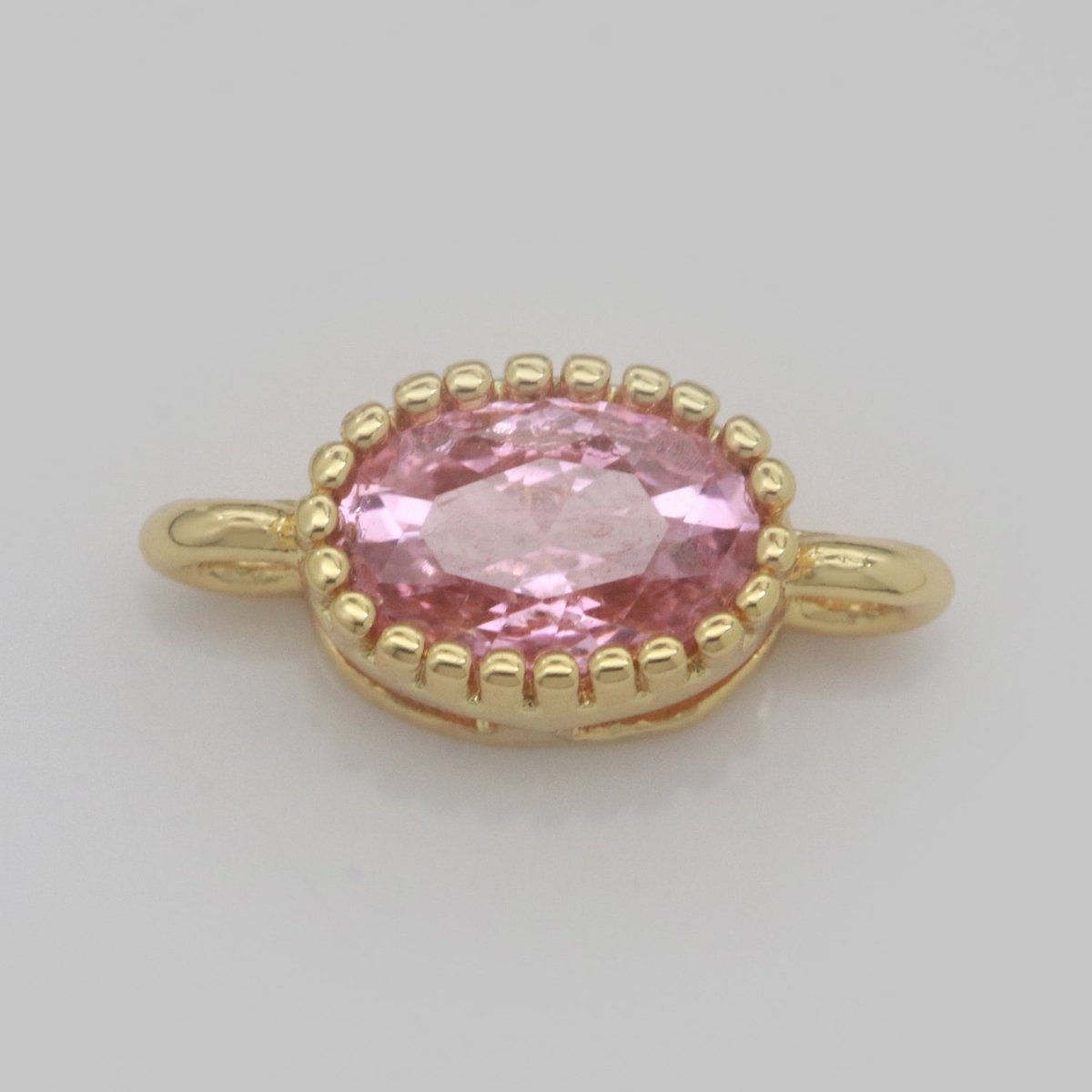 Mini Oval Charm Connector Cubic Geometry Cz Colorful Link Connector for Necklace Bracelet Earring Supply Y-322 - Y-329