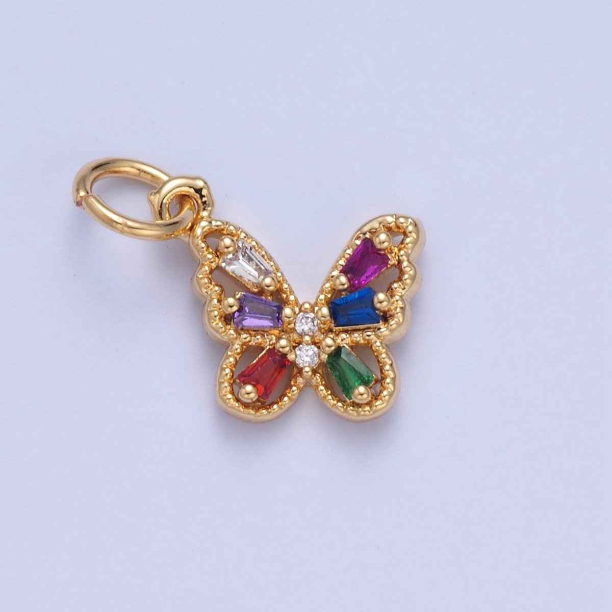 Mini Pave Butterfly Charm for add on Charm Necklace Earring Bracelet W-293~W-299