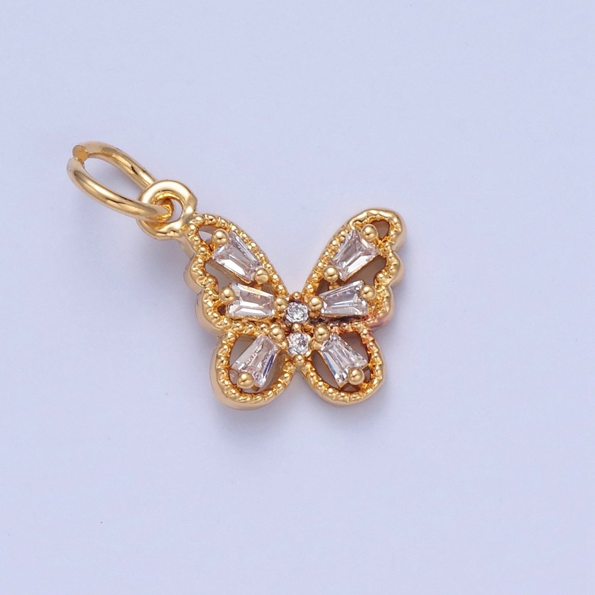 Mini Pave Butterfly Charm for add on Charm Necklace Earring Bracelet W-293~W-299