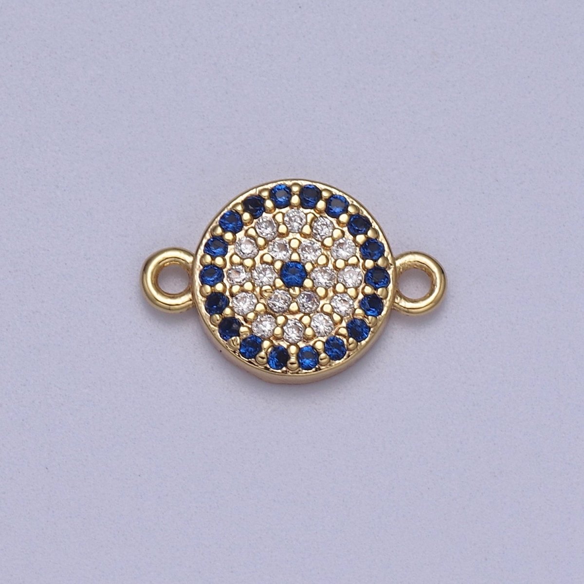 Mini Round Evil Eye Charm Connector for Bracelet Necklace Link Connector F-061