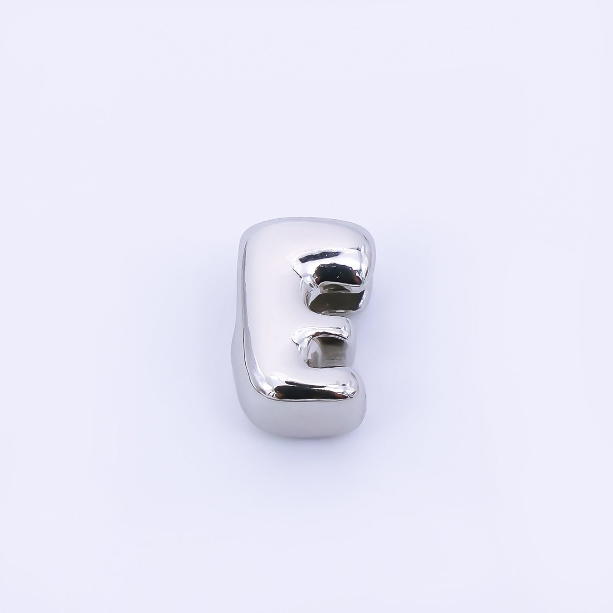 Mini Silver 8mm Initial Letter Alphabet Chubby Spacer Bead | AF040 - AF052