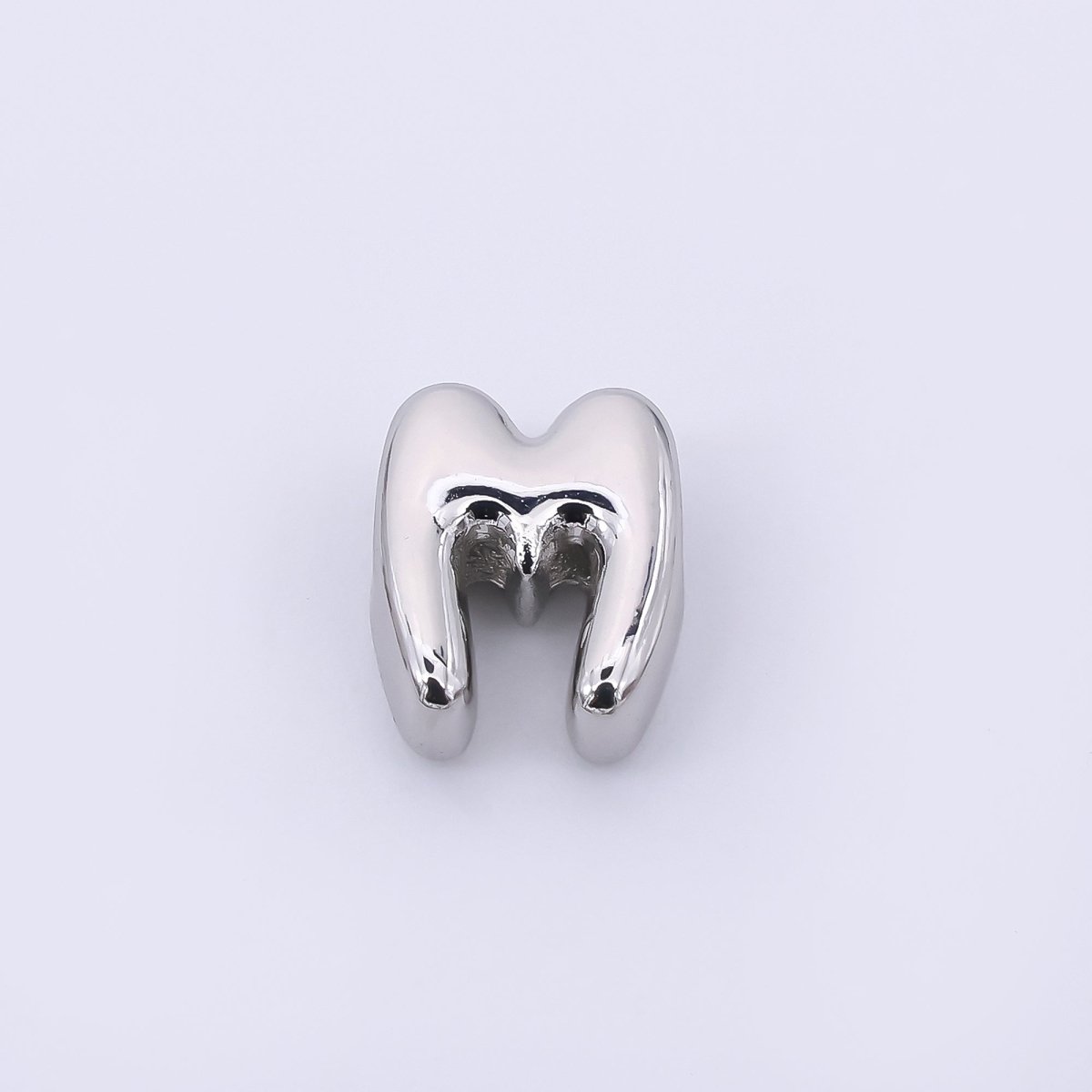 Mini Silver 8mm Initial Letter Alphabet Chubby Spacer Bead | AF040 - AF052