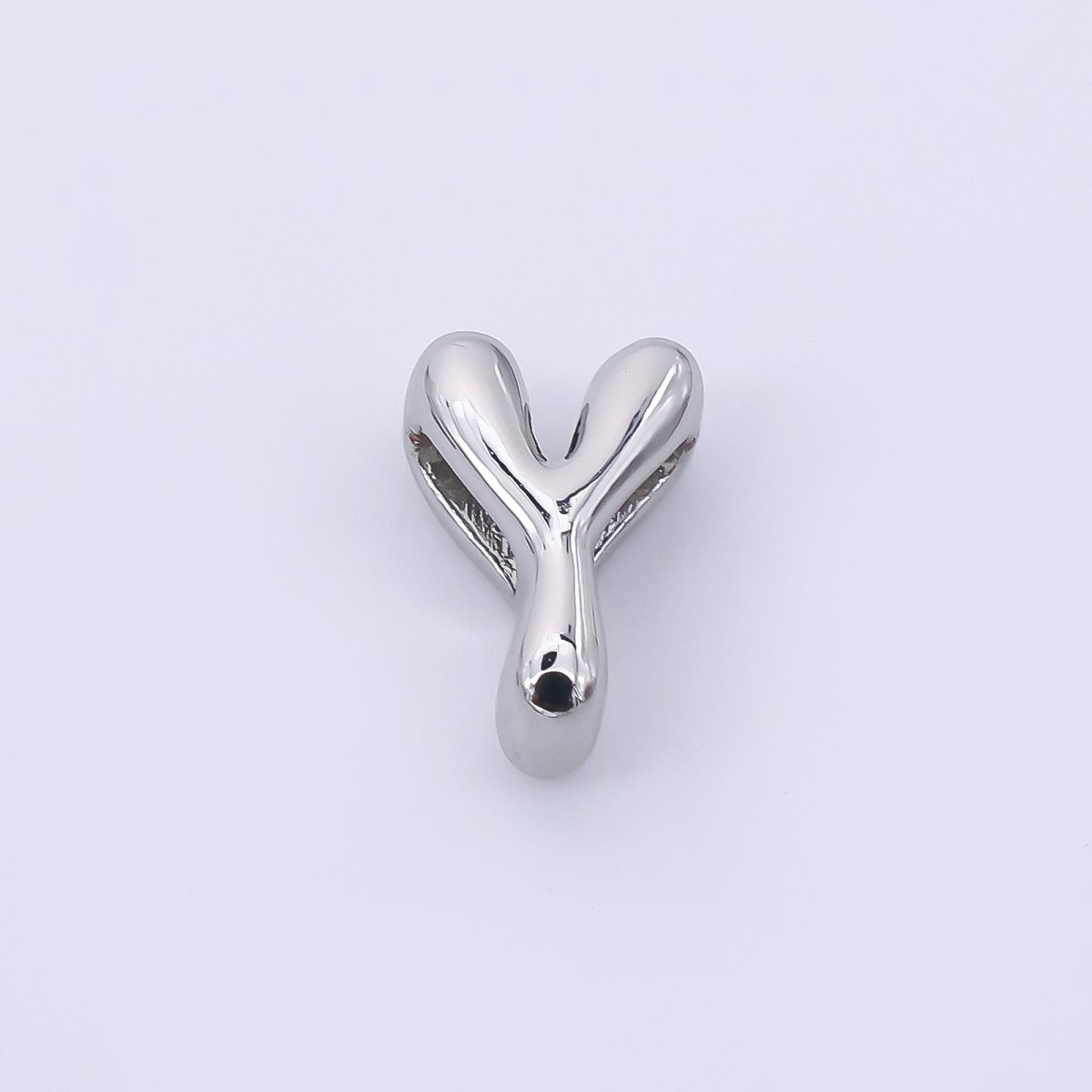 Mini Silver 8mm Initial Letter Alphabet Chubby Spacer Bead | AF040 - AF052