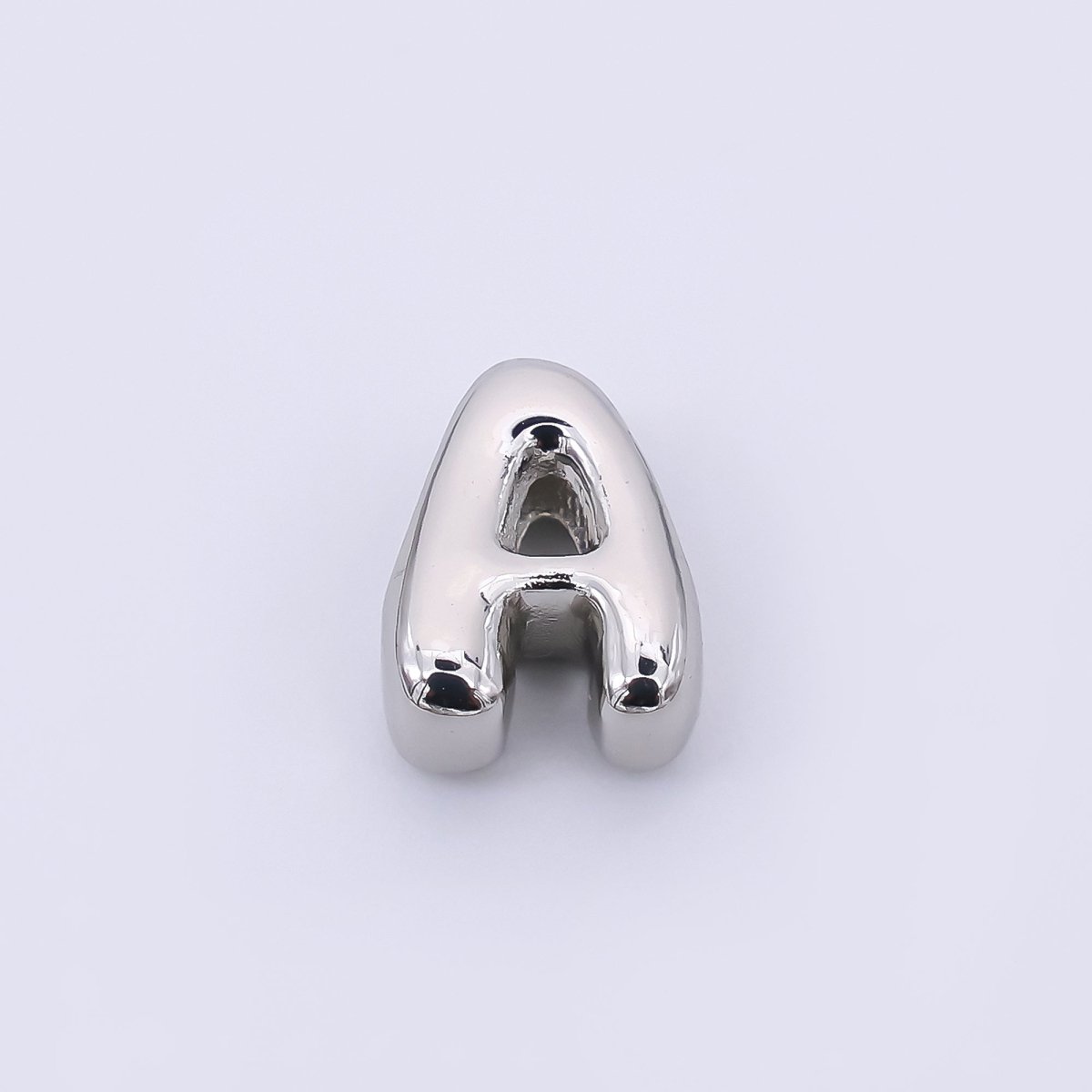 Mini Silver 8mm Initial Letter Alphabet Chubby Spacer Bead | AF040 - AF052