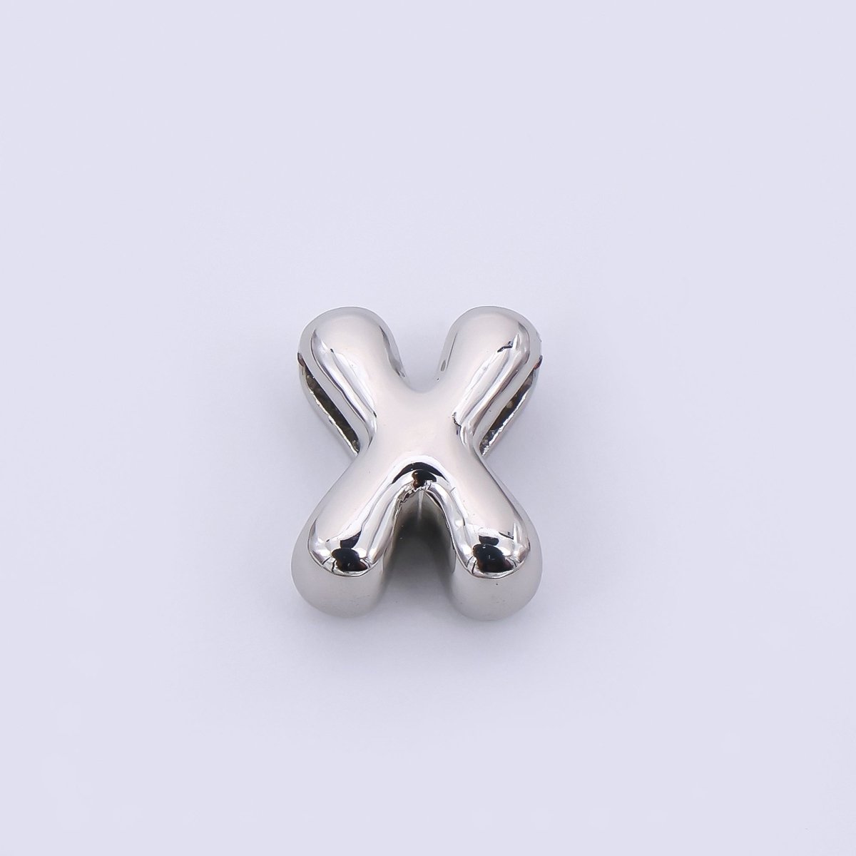 Mini Silver 8mm Initial Letter Alphabet Chubby Spacer Bead | AF040 - AF052