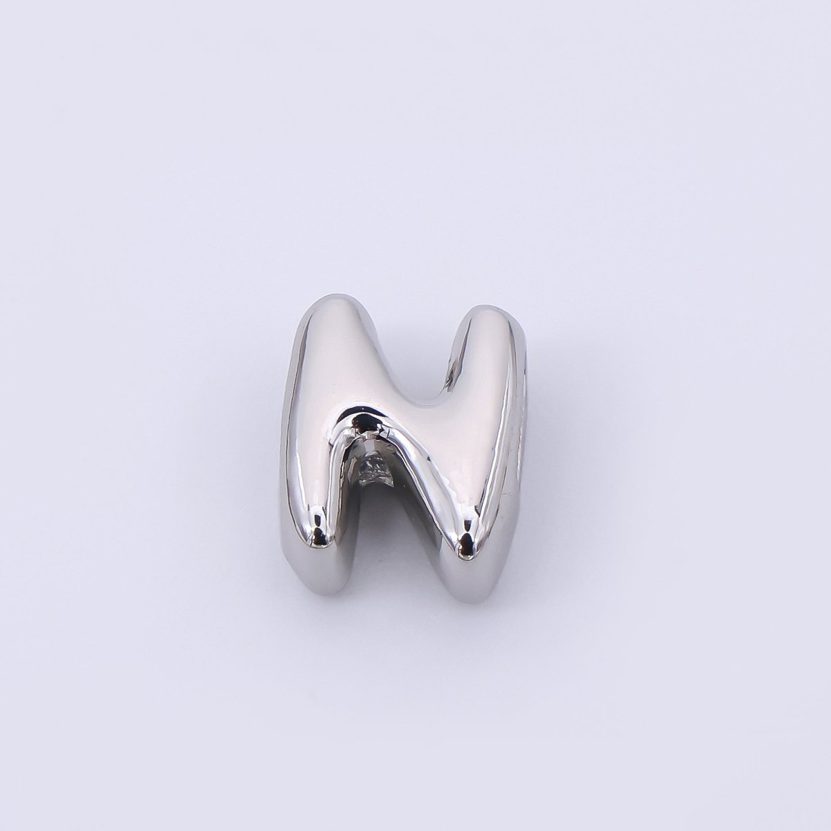 Mini Silver 8mm Initial Letter Alphabet Chubby Spacer Bead | AF040 - AF052