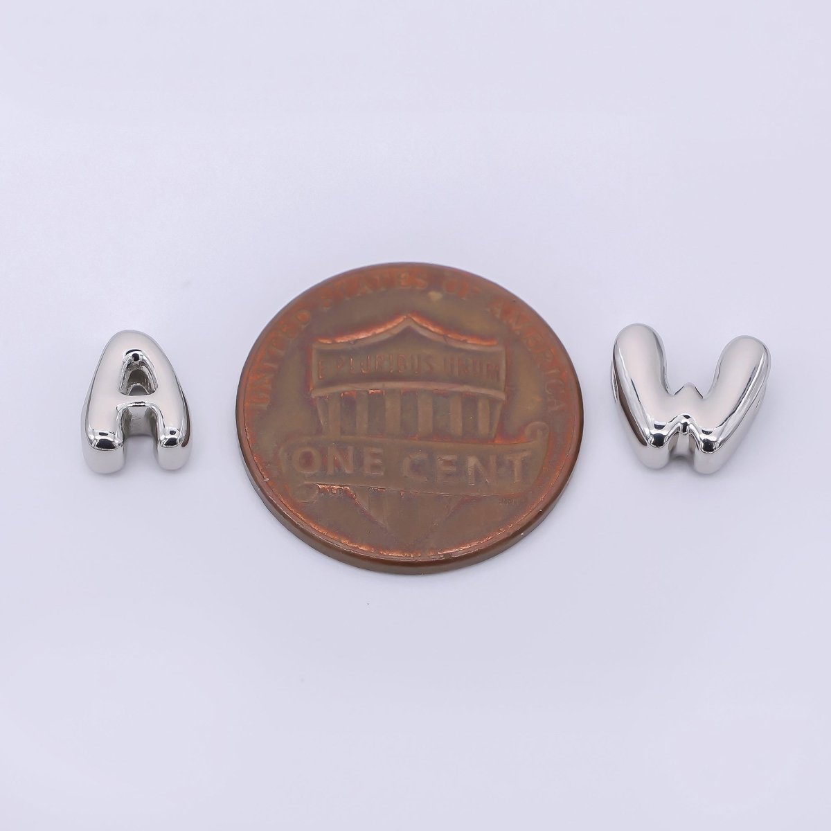 Mini Silver 8mm Initial Letter Alphabet Chubby Spacer Bead | AF040 - AF052