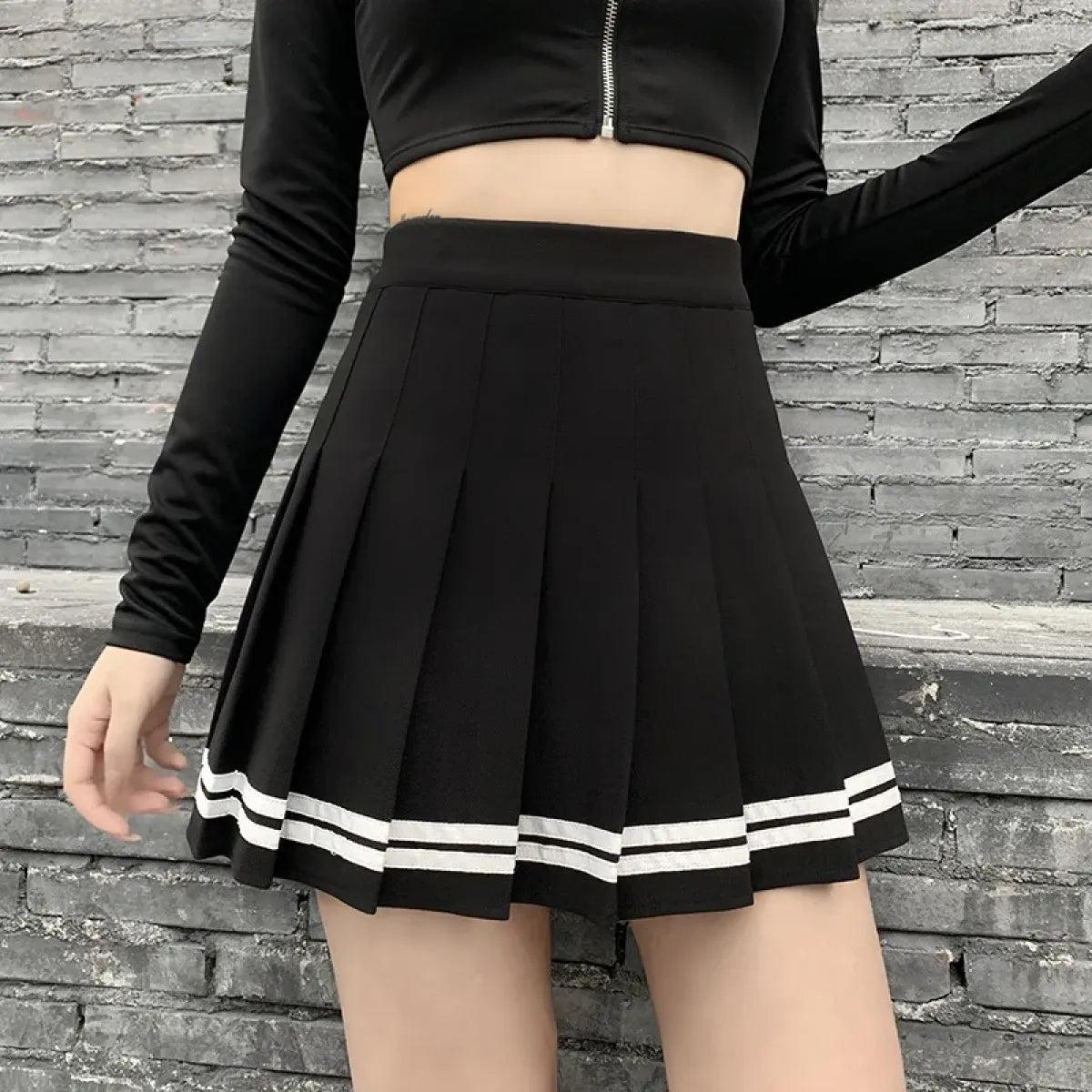 Harajuku Gothic Pleated Mini Skirt β Punk High Waist Patchwork Style