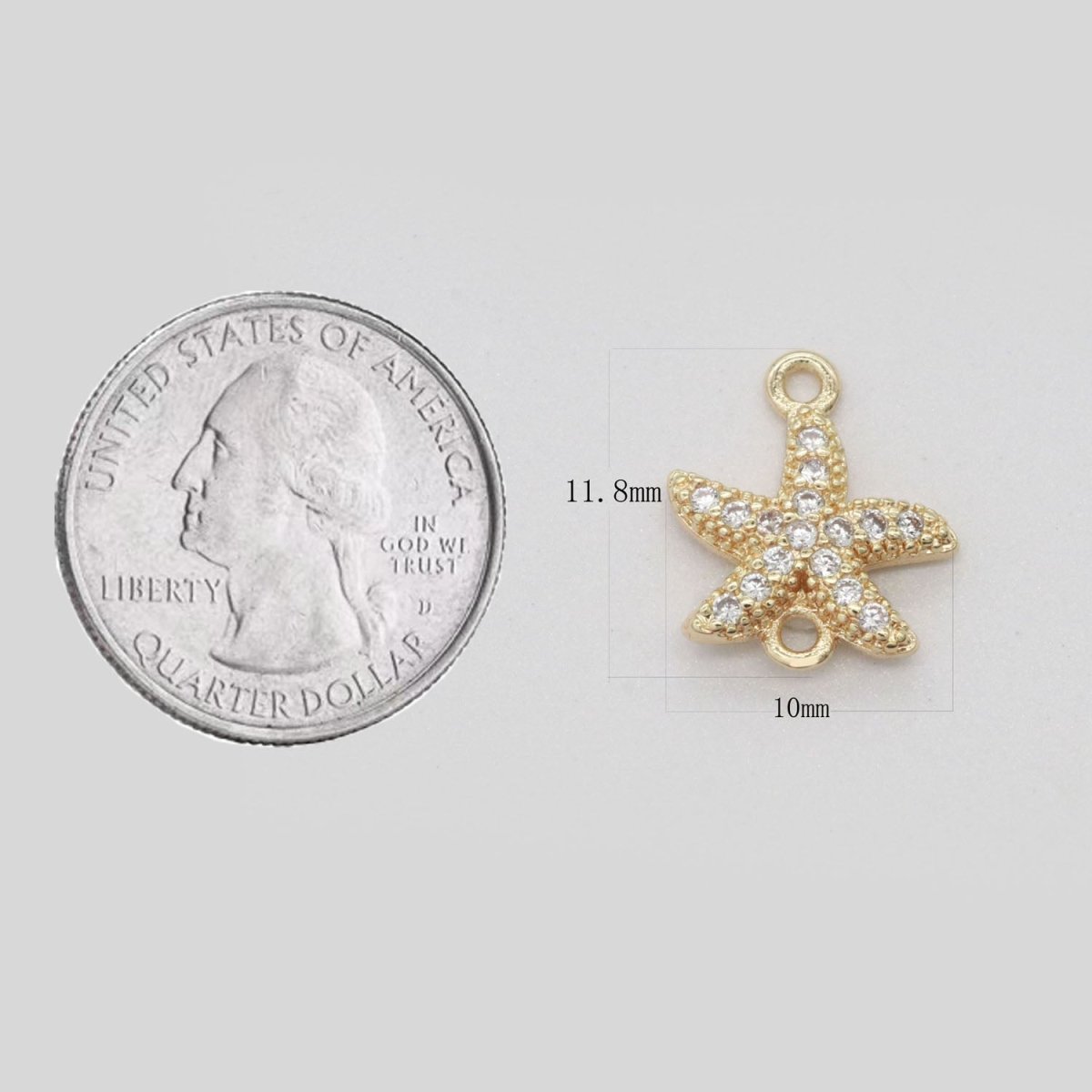 Mini Star Fish Charm Connector for Bracelet Earring Necklace Link Connector F-834