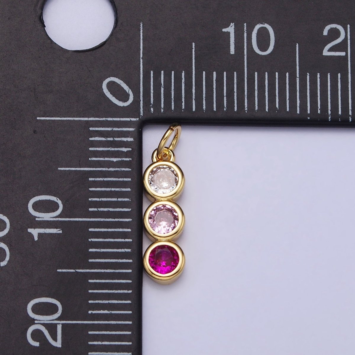 Mini Three Little Stone Charm Cubic Zirconia for Add on Charm AC662 AC663