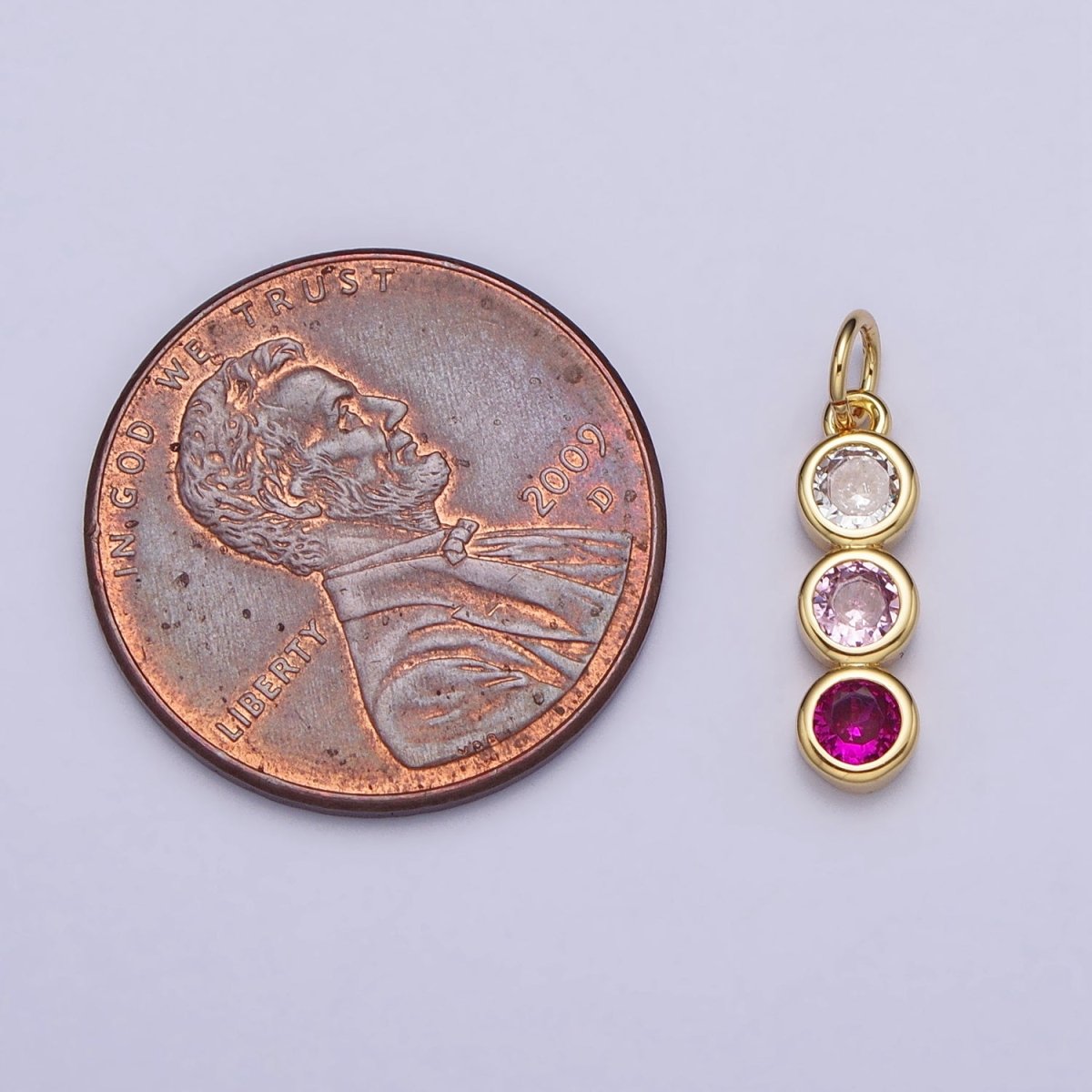 Mini Three Little Stone Charm Cubic Zirconia for Add on Charm AC662 AC663