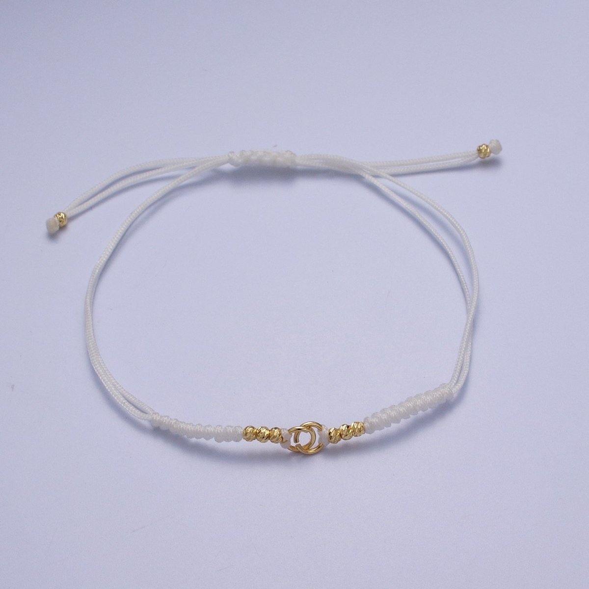 Minimalist Fabric Knot Pink/White Bracelet Making Supply Jewelry Component K-021 L-936