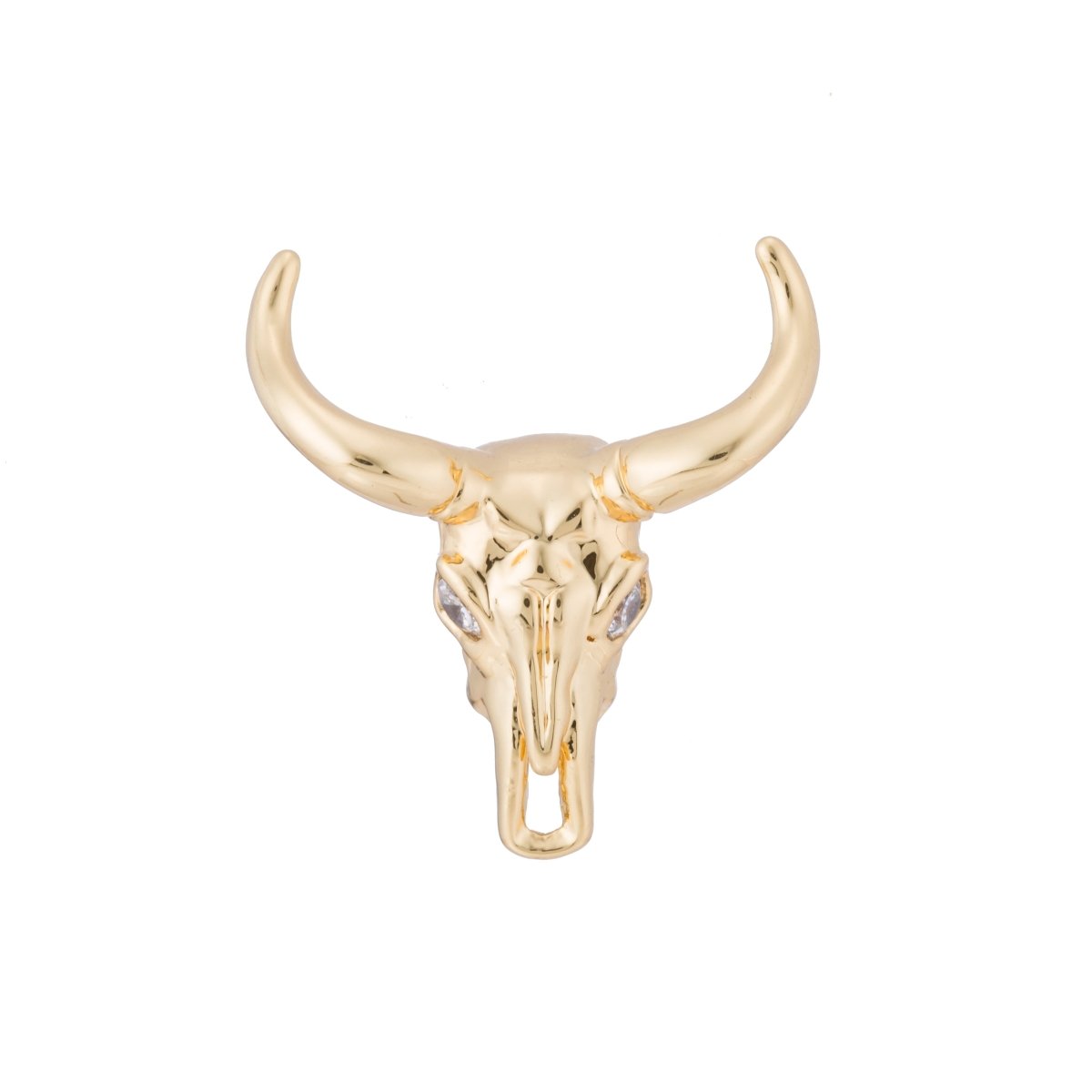 Minimalist Longhorn Bull Ox Head Texas Spacer Bead | B-060