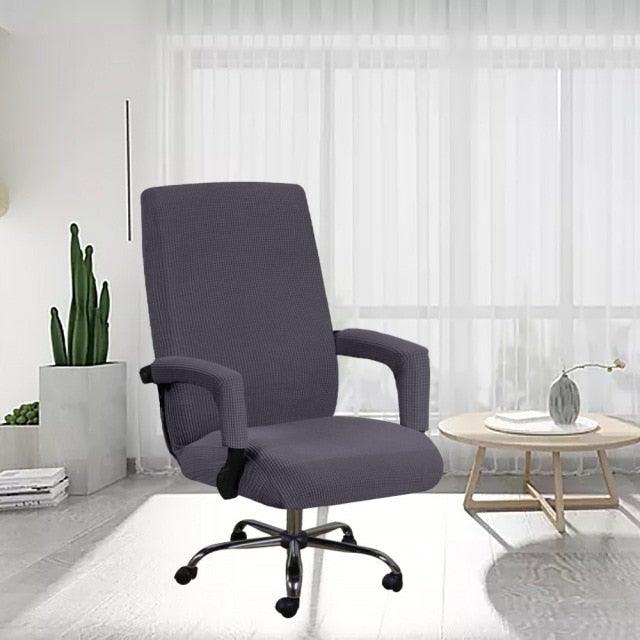 Modern Office Chair Covers Stretch Washable Computer Chair Slipcovers for Universal Rotating Chair Spandex Anti dirty Computer Chair Cover Elastic Polyester Office Chair Cover Easy Washable Removable With Armrest Cover