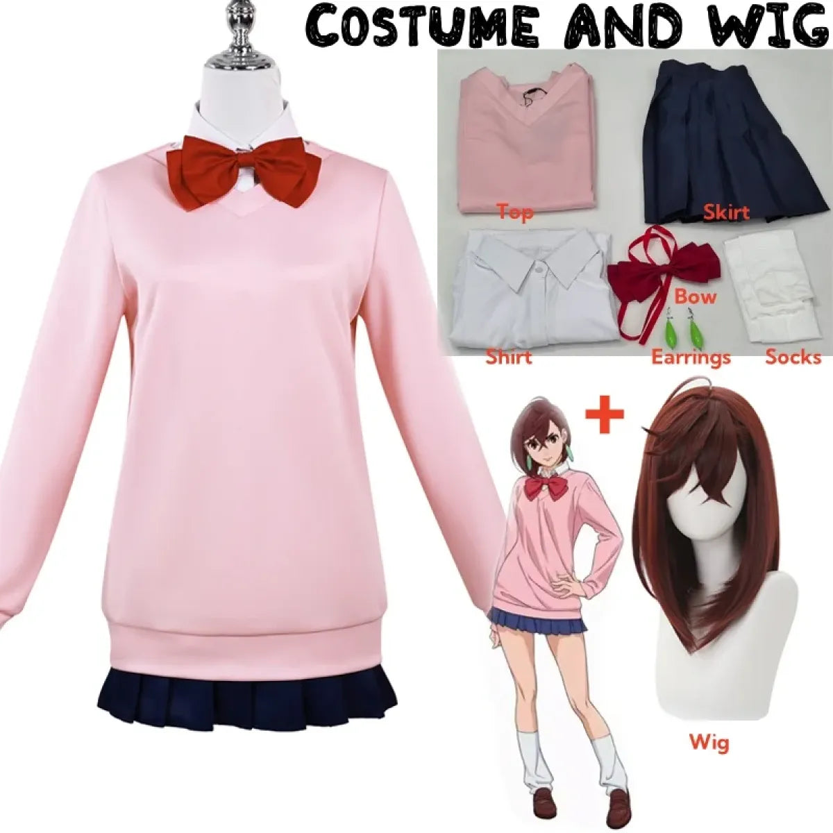 Momo Ayase Cosplay Costume β Dandadan School Uniform Set with Accessories