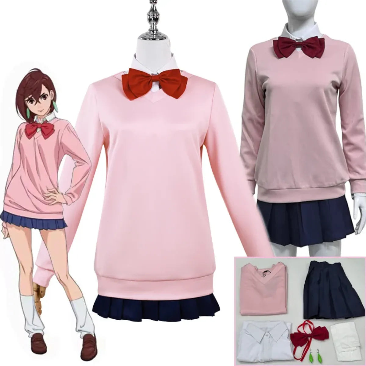 Momo Ayase Cosplay Costume β Dandadan School Uniform Set with Accessories